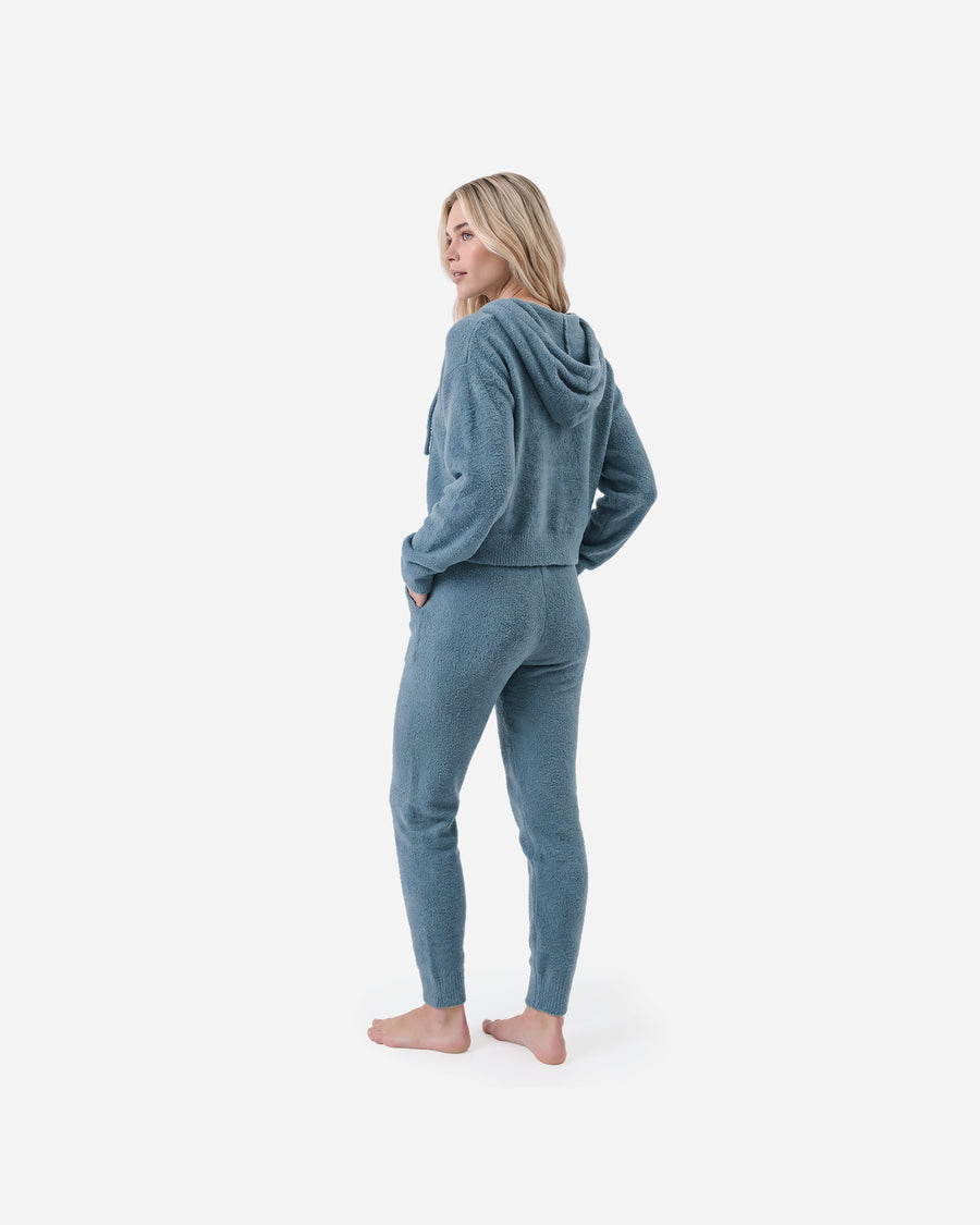 Snug Lite Cropped Hoodie + Jogger Set Antique Blue