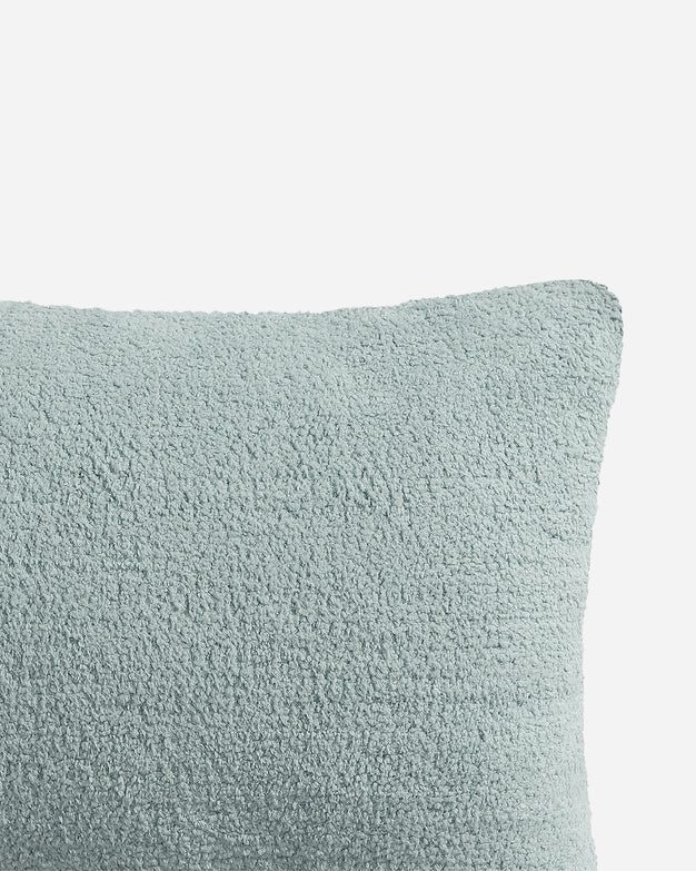 Sunday Citizen Snug Mini Pillow  in Misty Blue close-up of soft fabric texture