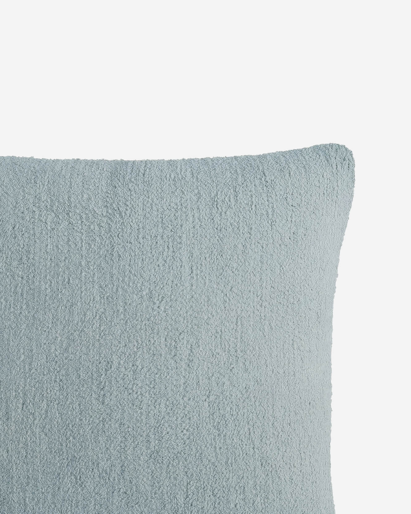 Sunday Citizen Snug Mini Pillow  in Misty Blue close-up of soft fabric texture
