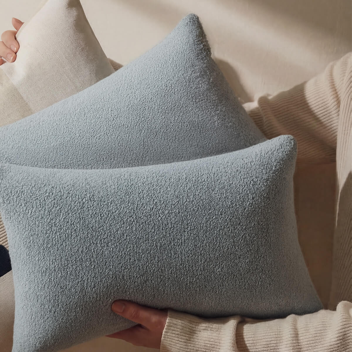 Sunday Citizen Cloud Snug Comforter and Mini Pillow in Misty Blue