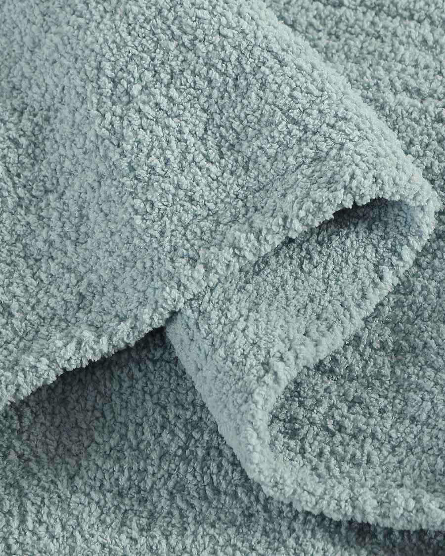 Sunday Citizen Snug Sham Set in Misty Blue  close-up of soft fabric texture