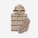 Snug Striped Zip Blanket Hoodie + Socks Bundle Sahara Tan - Cloud Grey