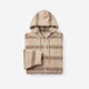 Snug Striped Zip Blanket Hoodie Sahara Tan - Cloud Grey