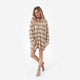 Snug Striped Zip Blanket Hoodie Sahara Tan - Cloud Grey