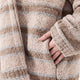 Snug Striped Zip Blanket Hoodie Sahara Tan - Cloud Grey