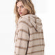 Snug Striped Zip Blanket Hoodie Sahara Tan - Cloud Grey