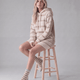 Snug Striped Blanket Hoodie + Socks Bundle Sahara Tan - Cloud Grey
