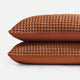 Sunday Citizen Snug Waffle Bamboo Sham Set Cinnamont Stick close-up of soft fabric texture