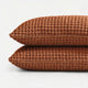 Sunday Citizen Snug Waffle Bamboo Sham Set in Cinnamon Stick close-up of soft fabric texture
