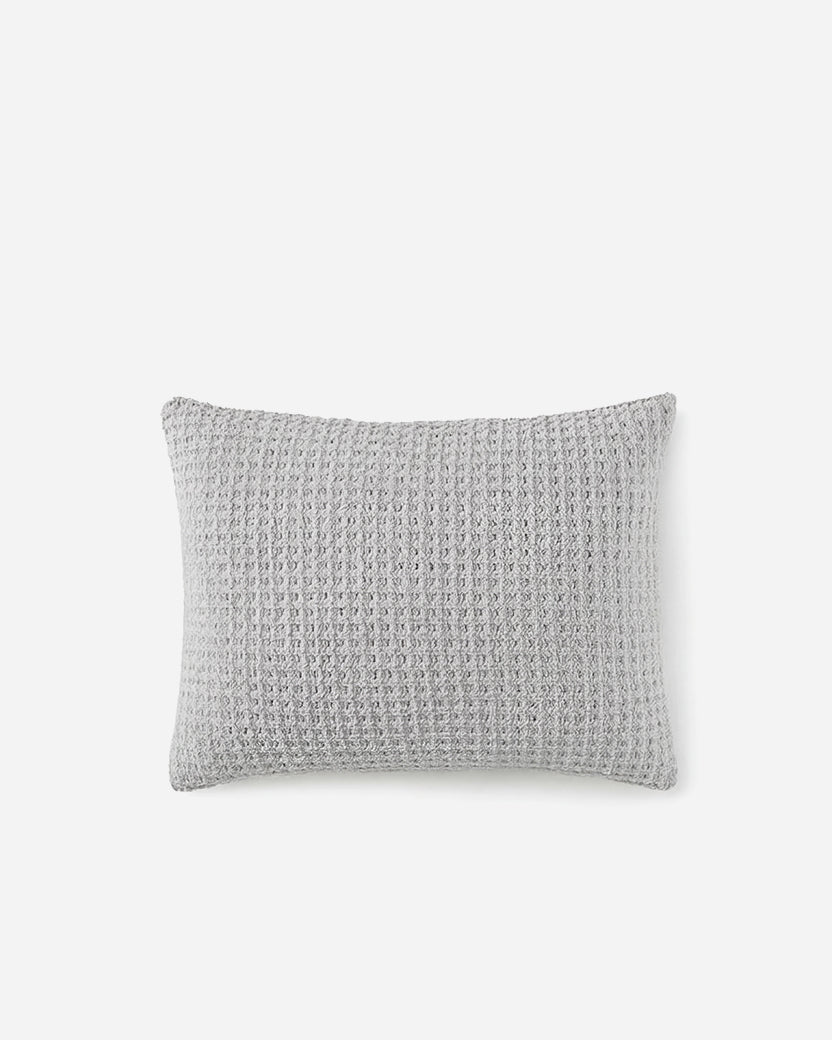 Sunday Citizen Snug Waffle Bamboo Sham Set in Cloud Gray