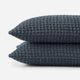 Sunday Citizen Snug Waffle Bamboo Sham Set in Midnight close-up of soft fabric texture