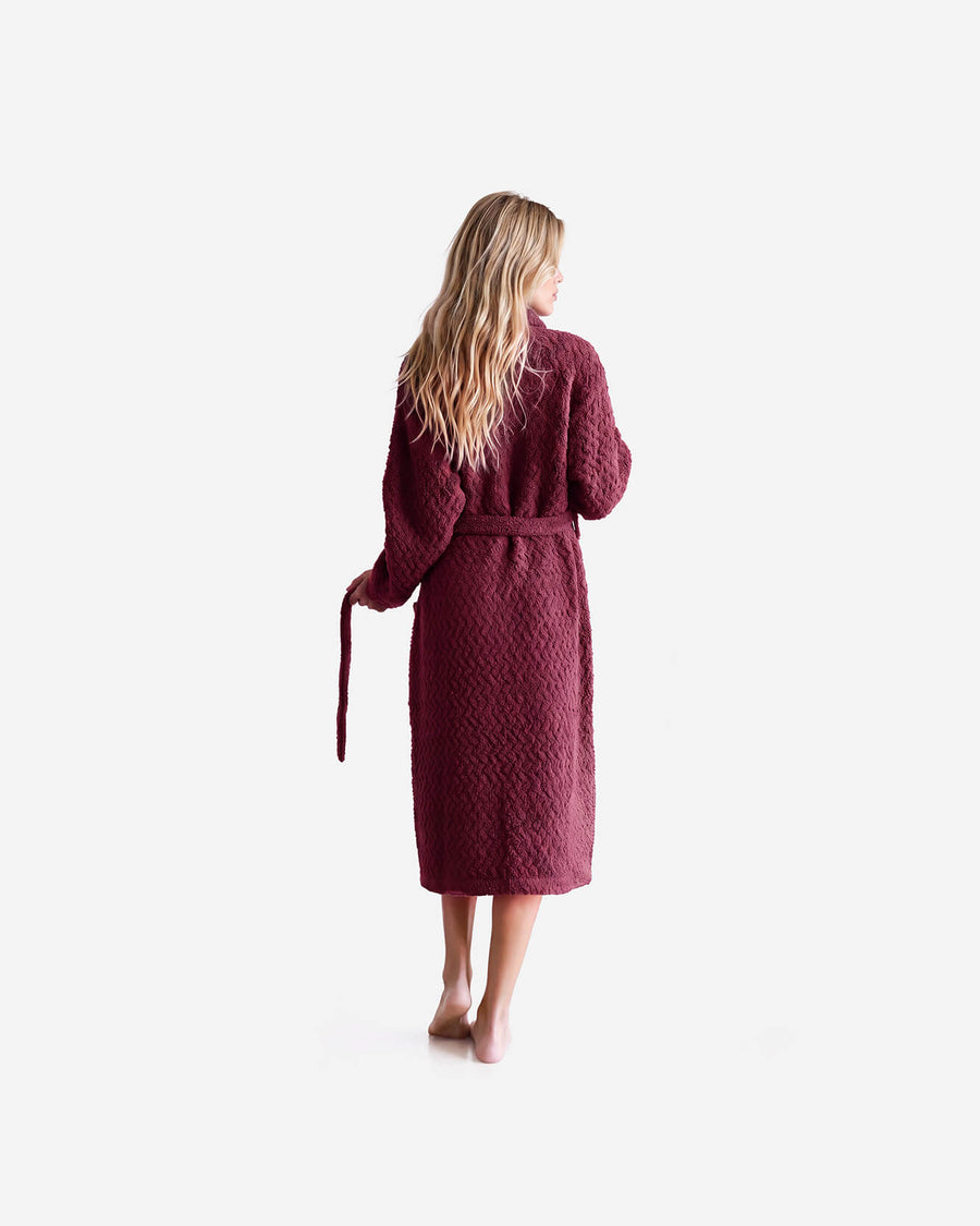 Snug Waffle Robe Deep Burgandy