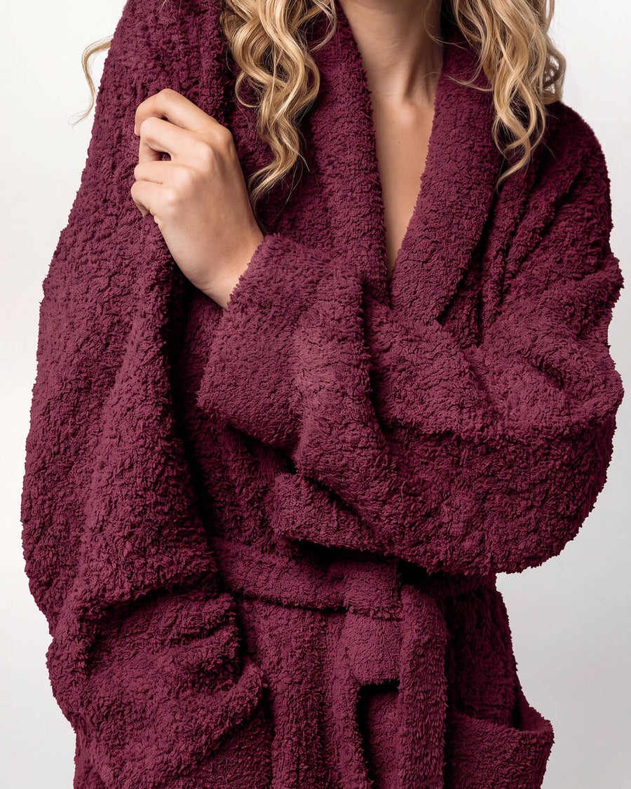 Snug Waffle Robe Deep Burgandy