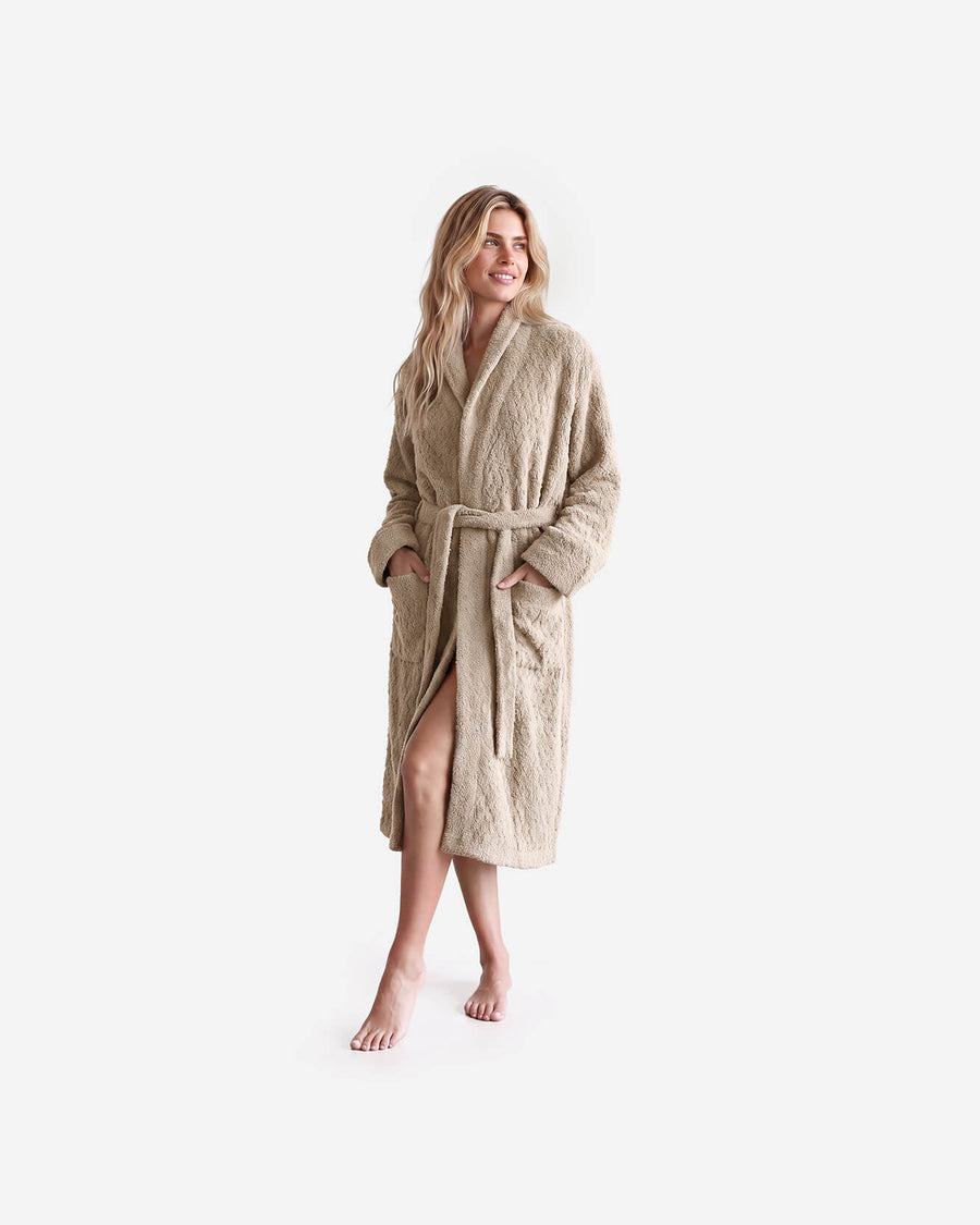 Snug Waffle Robe Sahara Tan