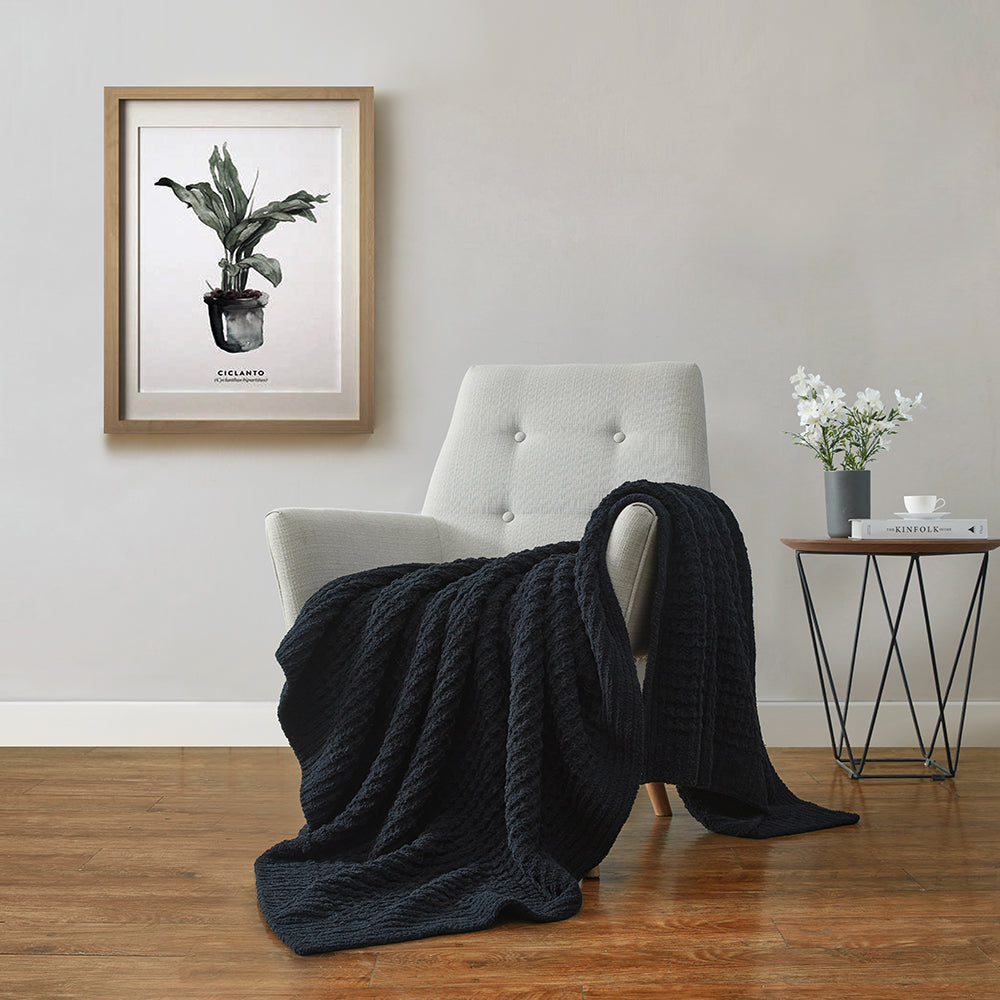 Sunday Citizen Snug Waffle Throw in Black