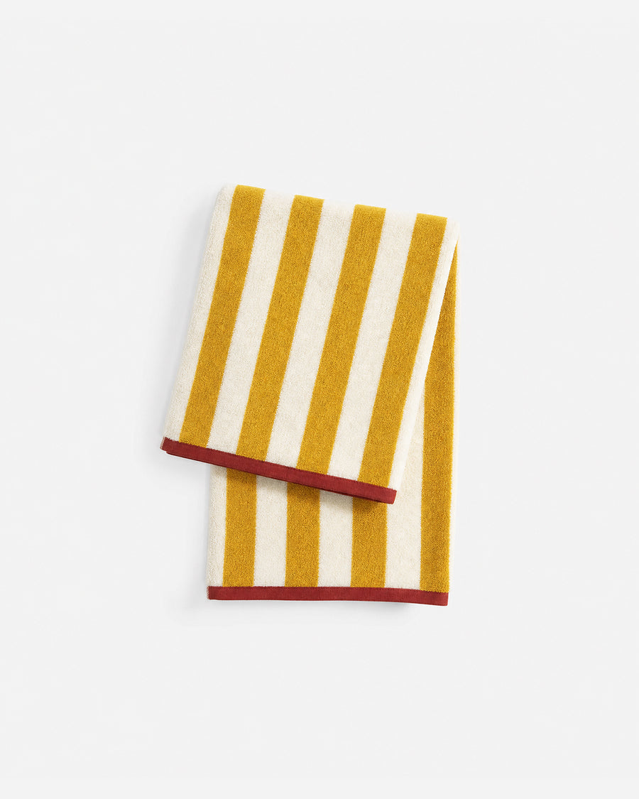 Sole Reversible Stripe Beach Towel Ochre