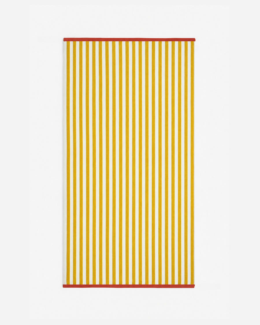 Sole Reversible Stripe Beach Towel Ochre