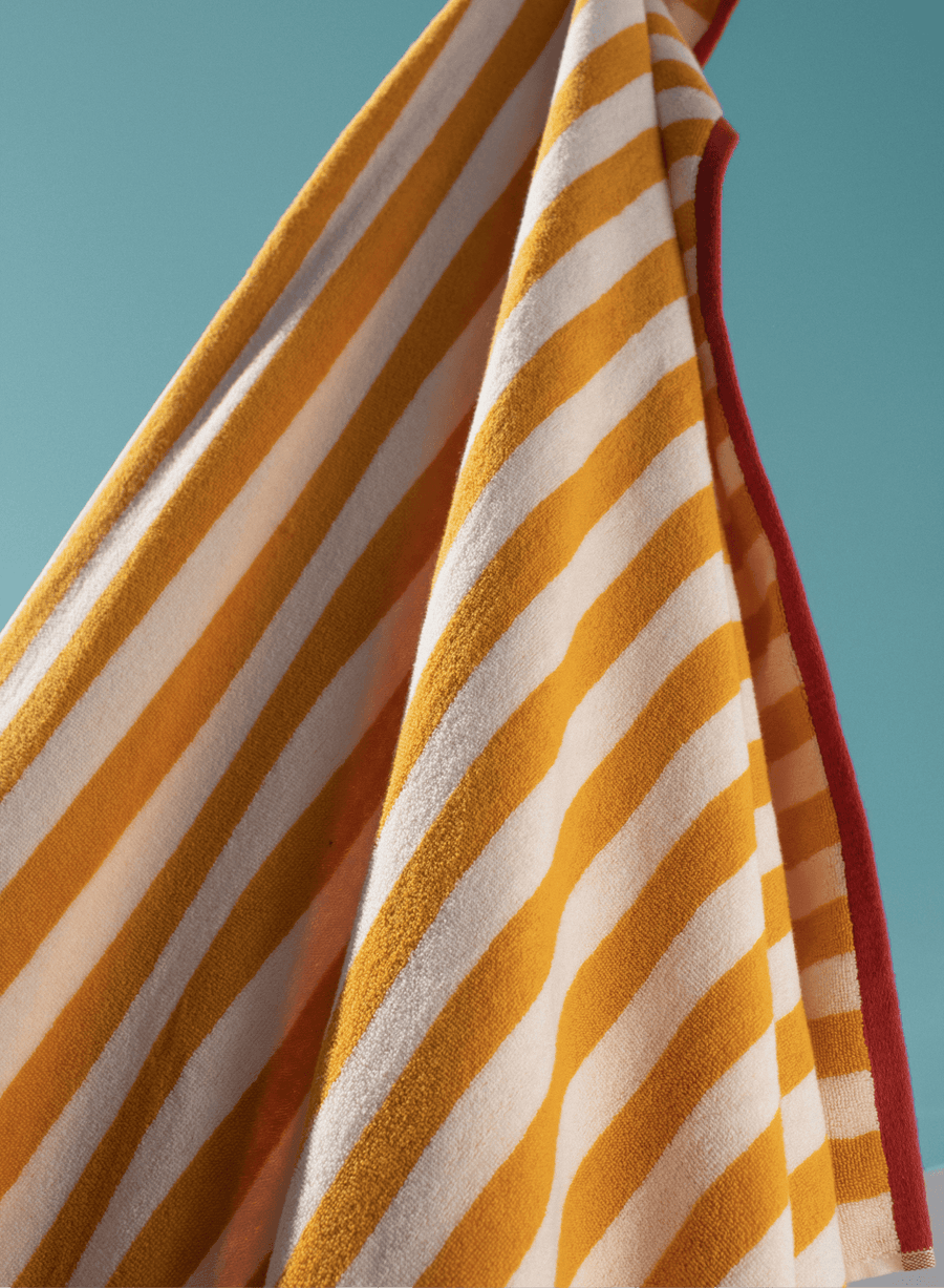 Sole Reversible Stripe Beach Towel Ochre