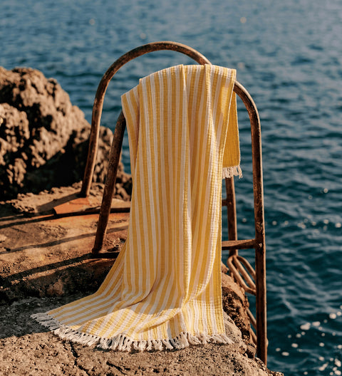 Sole Reversible Lightweight Beach Blanket Ochre