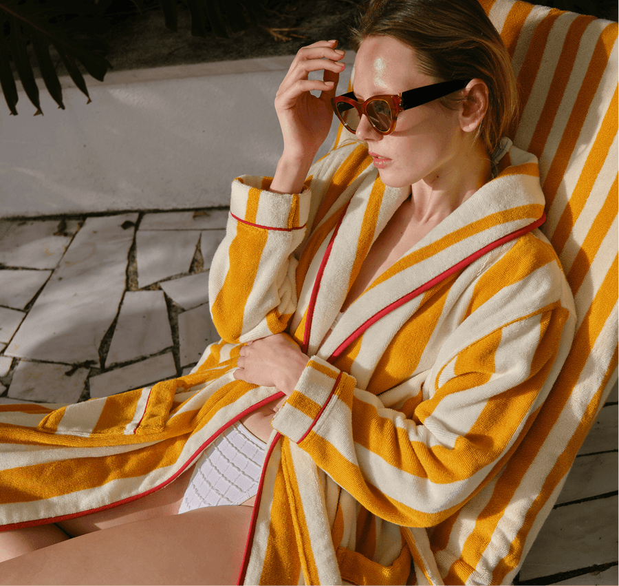 Sole Reversible Short Beach Terry Robe Ochre
