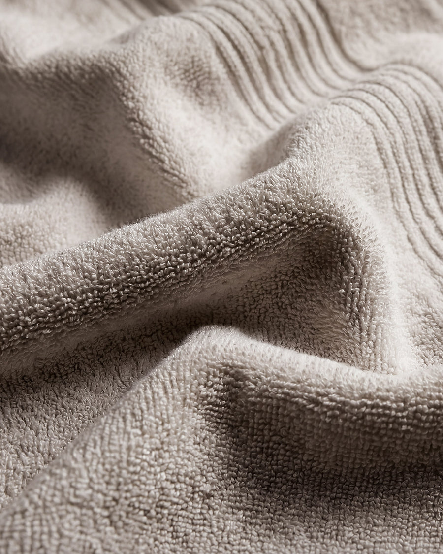 Sunday Citizen Spa Cotton Towel Set in Taupe close-up of soft fabric texture