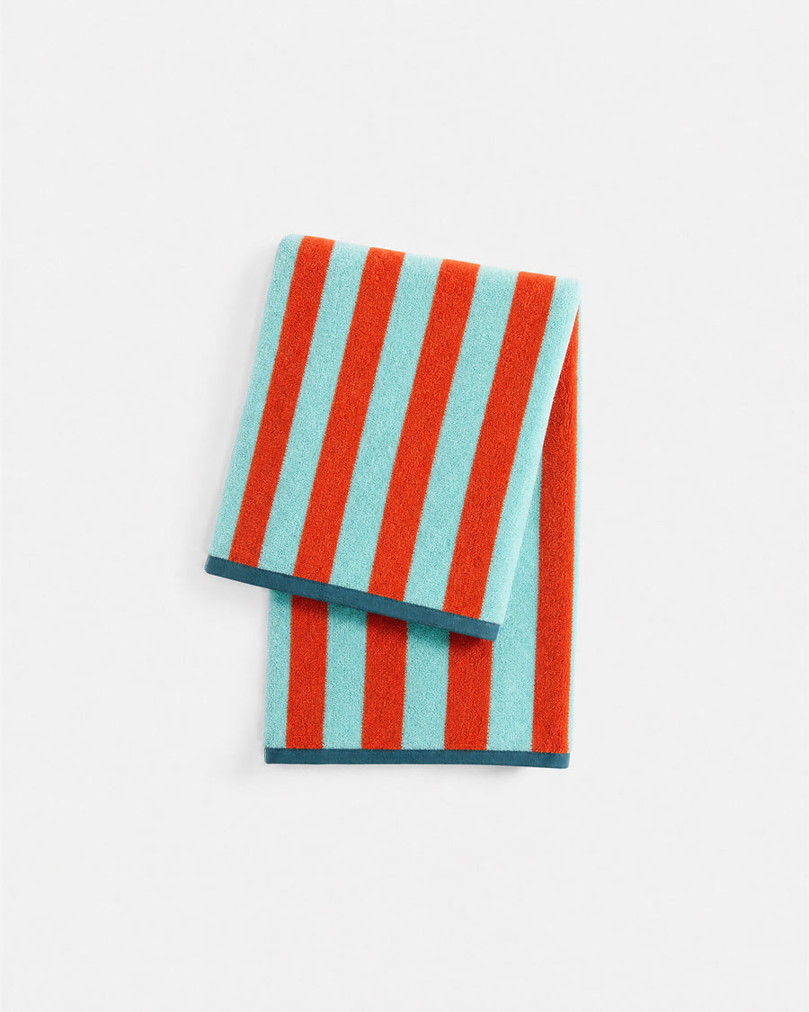 Spritz Reversible Stripe Beach Towel Light Aqua - Aperol