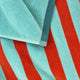 Spritz Reversible Stripe Beach Towel Light Aqua - Aperol
