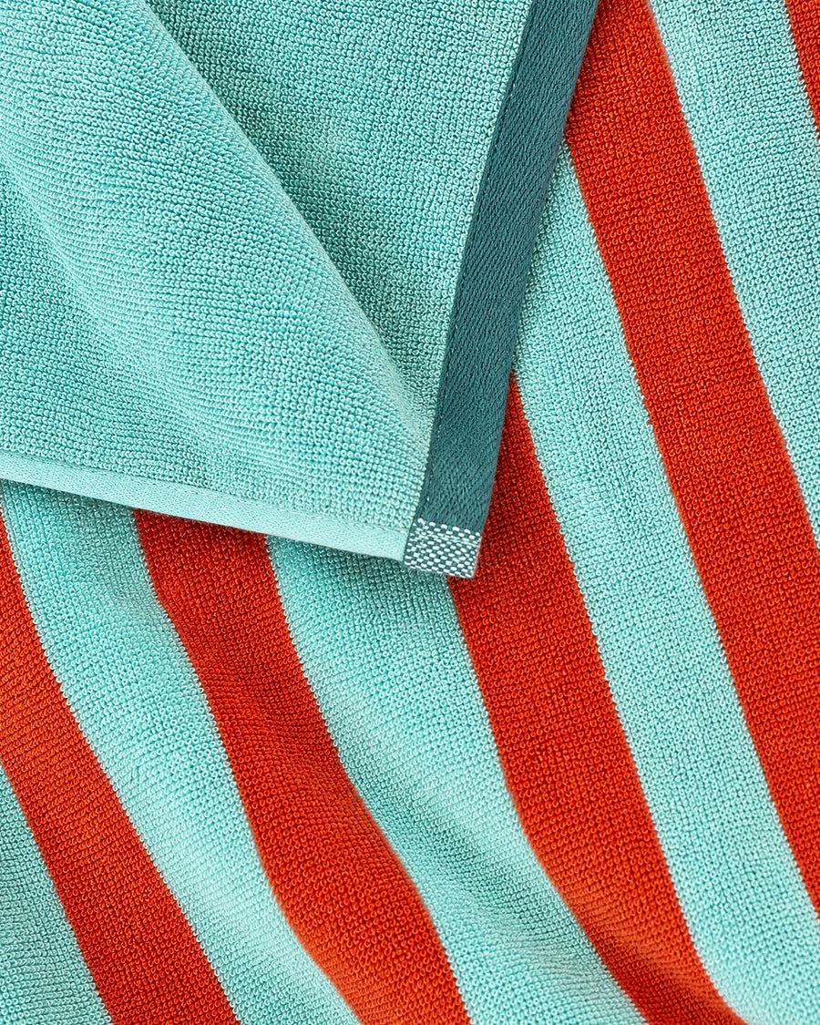 Spritz Reversible Stripe Beach Towel Light Aqua - Aperol