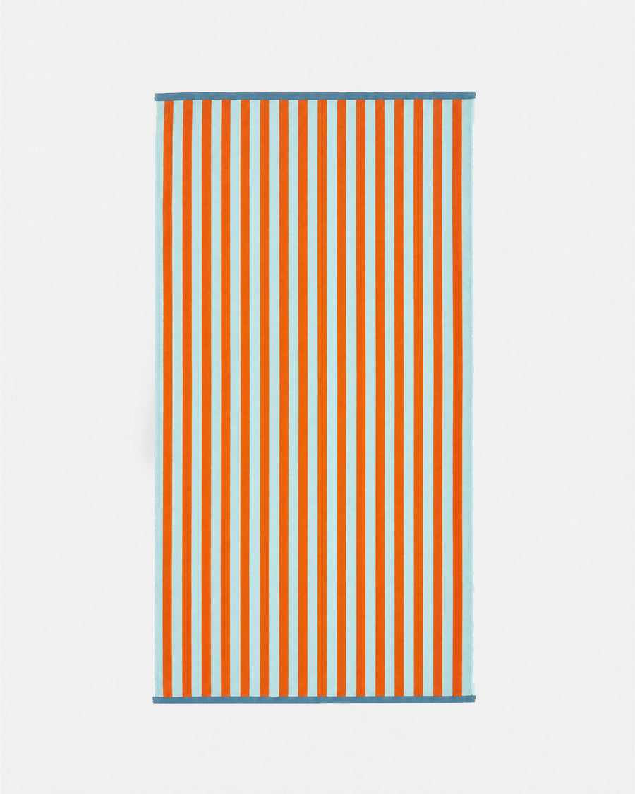 Spritz Reversible Stripe Beach Towel Light Aqua - Aperol