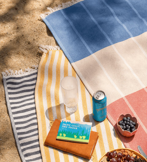 Spritz Reversible Lightweight Beach Blanket Off White - Sahara Tan