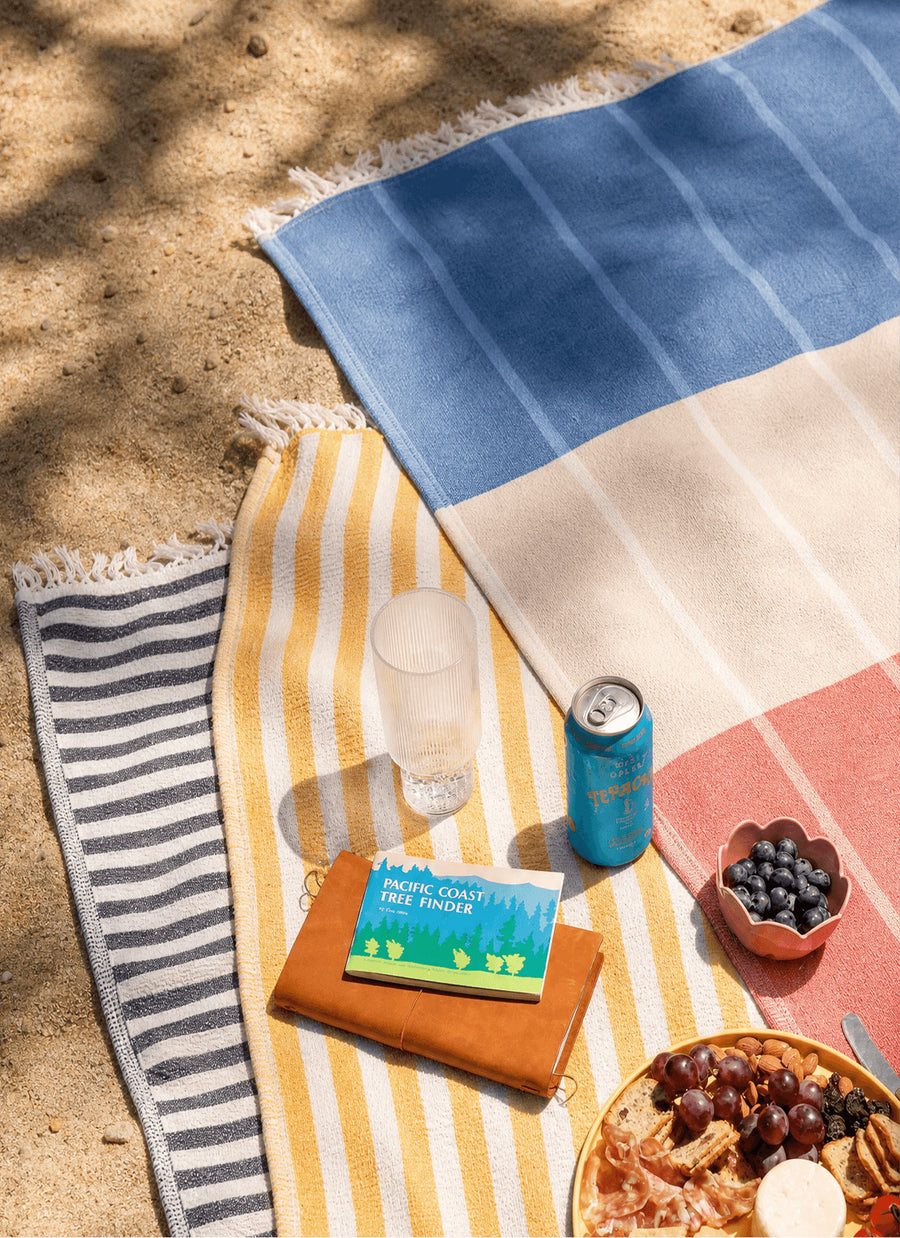 Spritz Reversible Lightweight Beach Blanket Off White - Sahara Tan