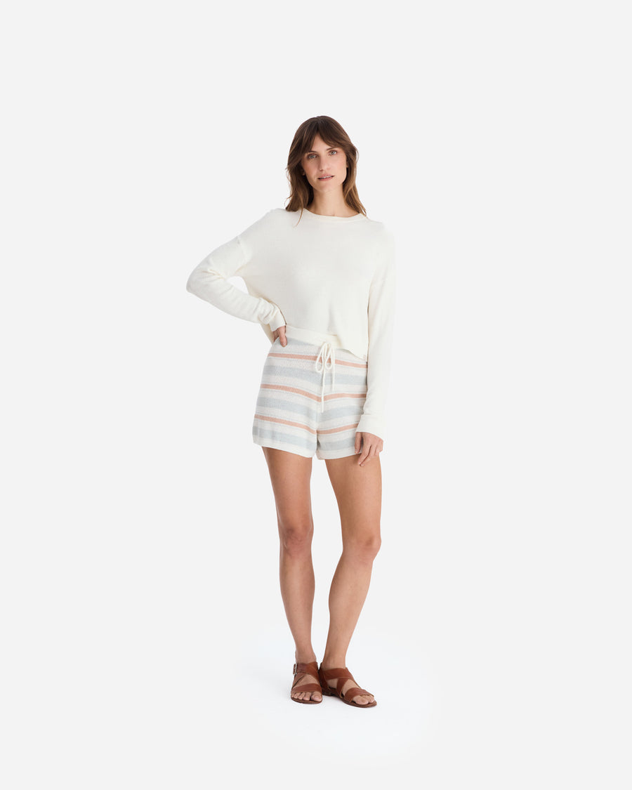 Sunday Citizen Striped Cloud Cool Crochet Lido Off White - Misty Blue