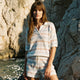 Sunday Citizen Striped Cloud Cool Crochet Lido Off White - Misty Blue