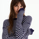 Sunday Citizen Striped Cloud Cool Light Cropped Sweater Off White - Marine Blue