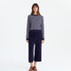 Sunday Citizen Striped Cloud Cool Light Cropped Sweater Off White - Marine Blue