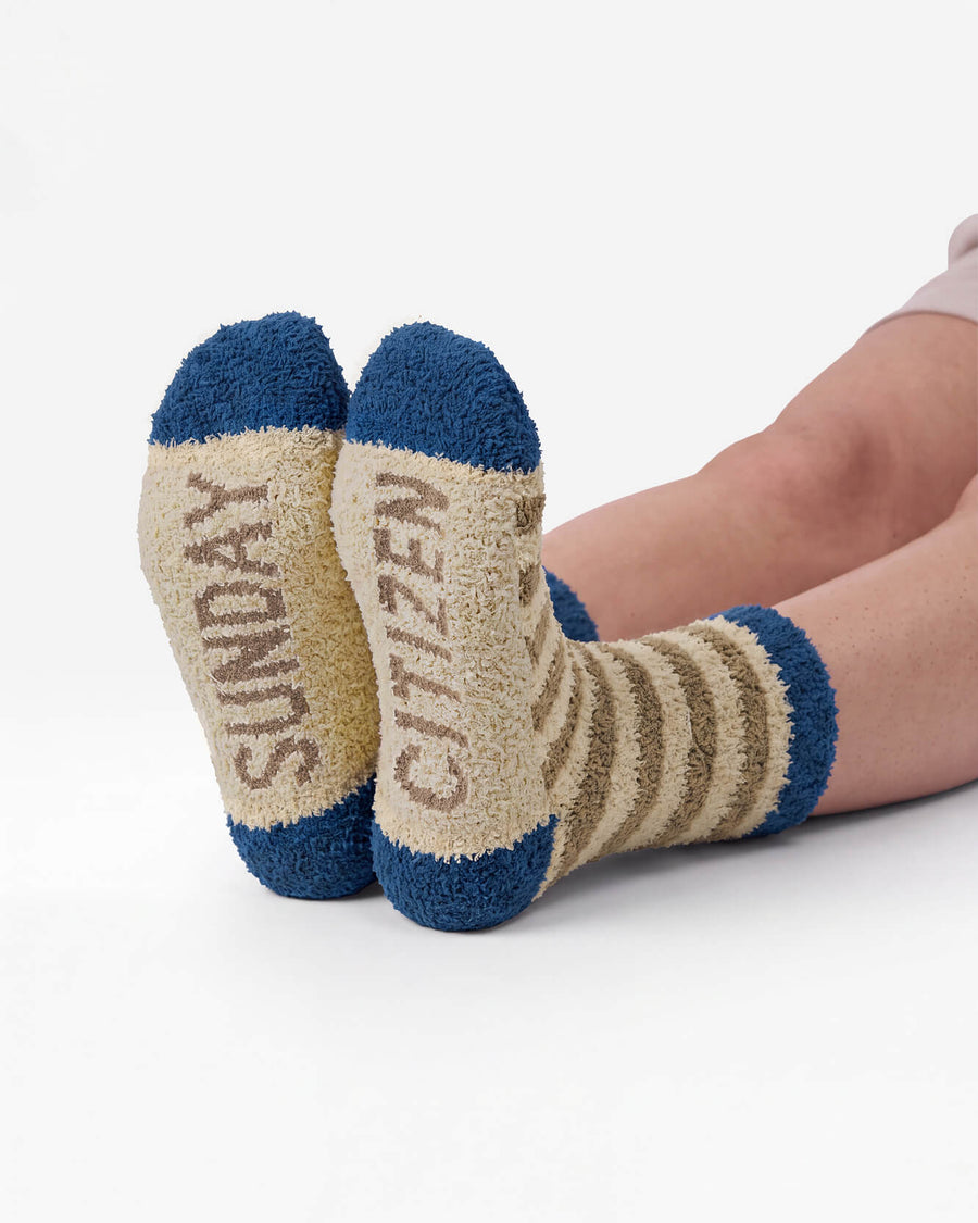 Snug Striped Socks Biscotti - Blue