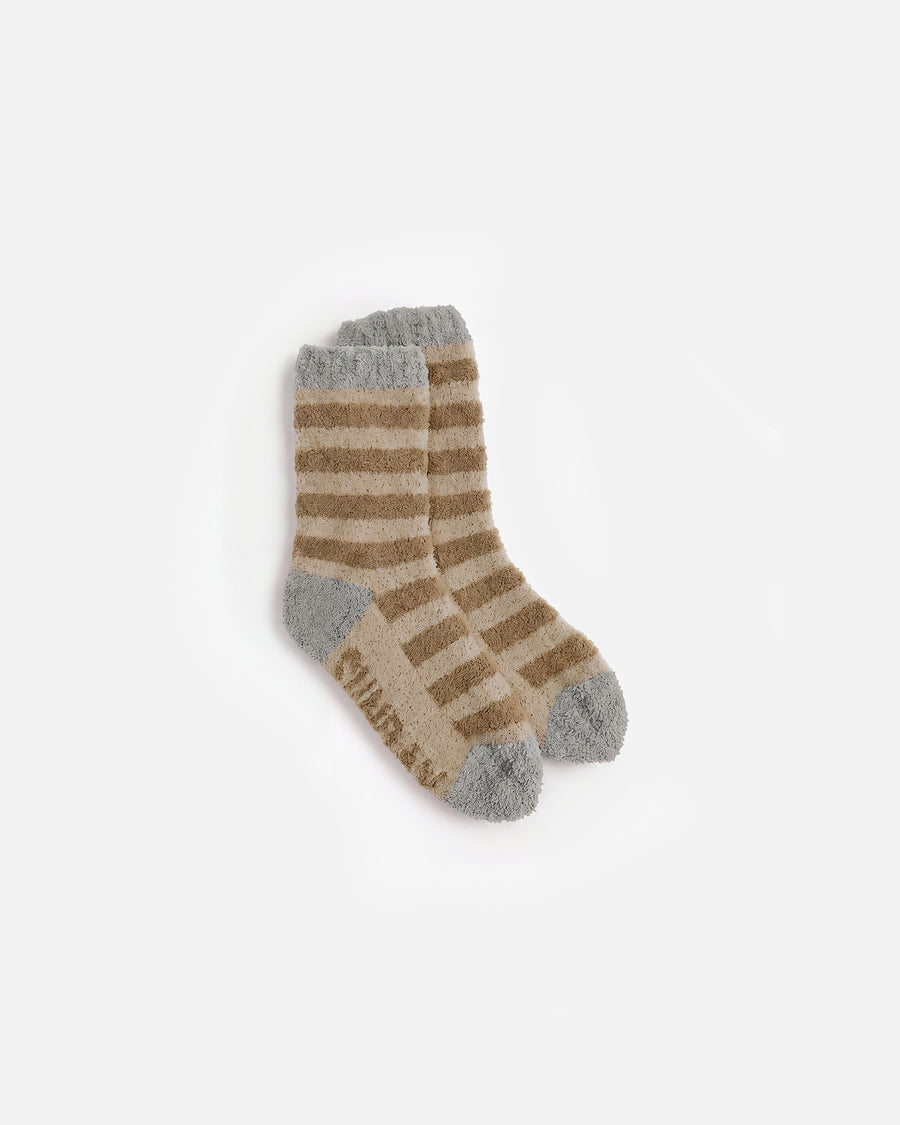 Snug Striped Socks Sahara Tan - Cloud Grey