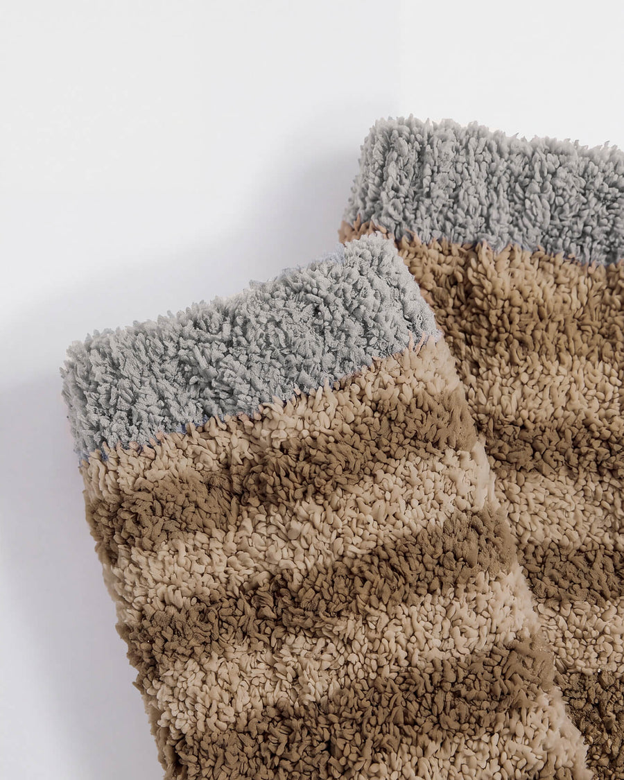 Snug Striped Socks Sahara Tan - Cloud Grey