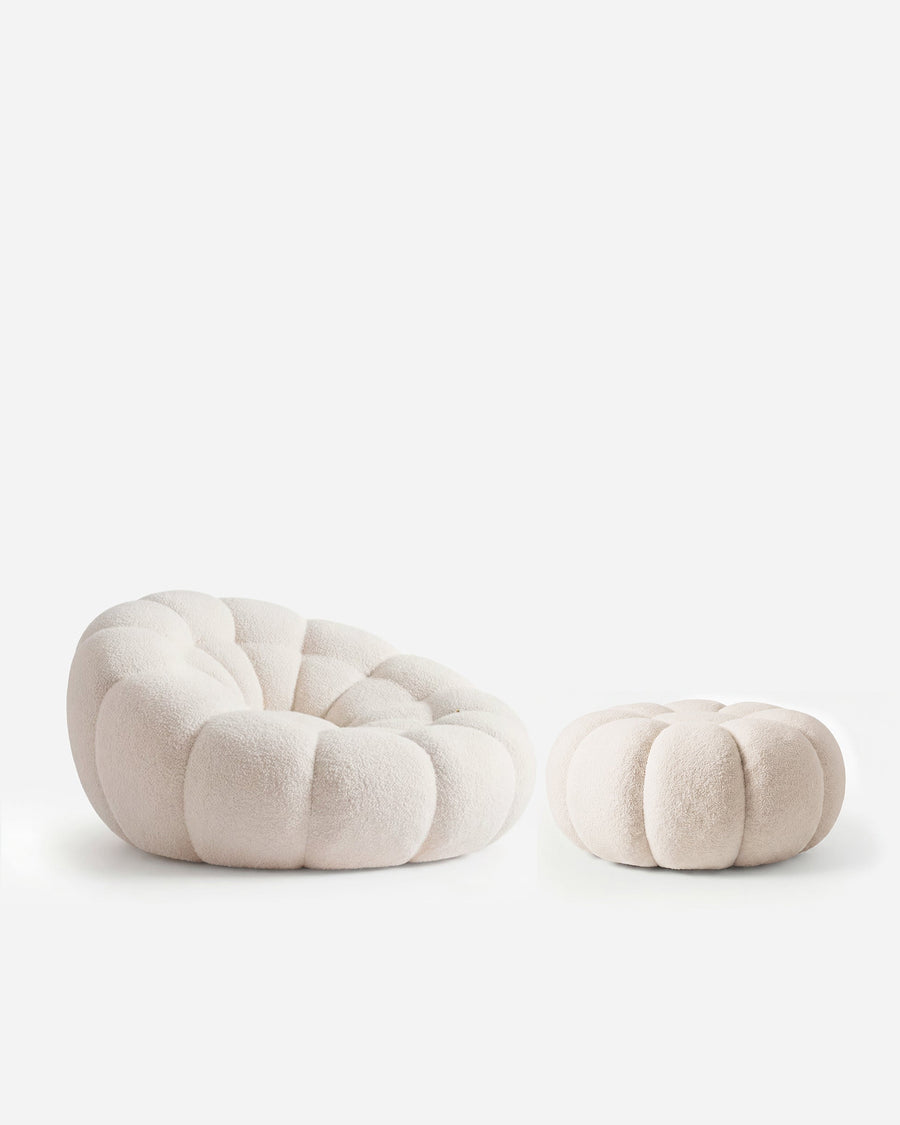 Sunday Chair Ottoman Set beige