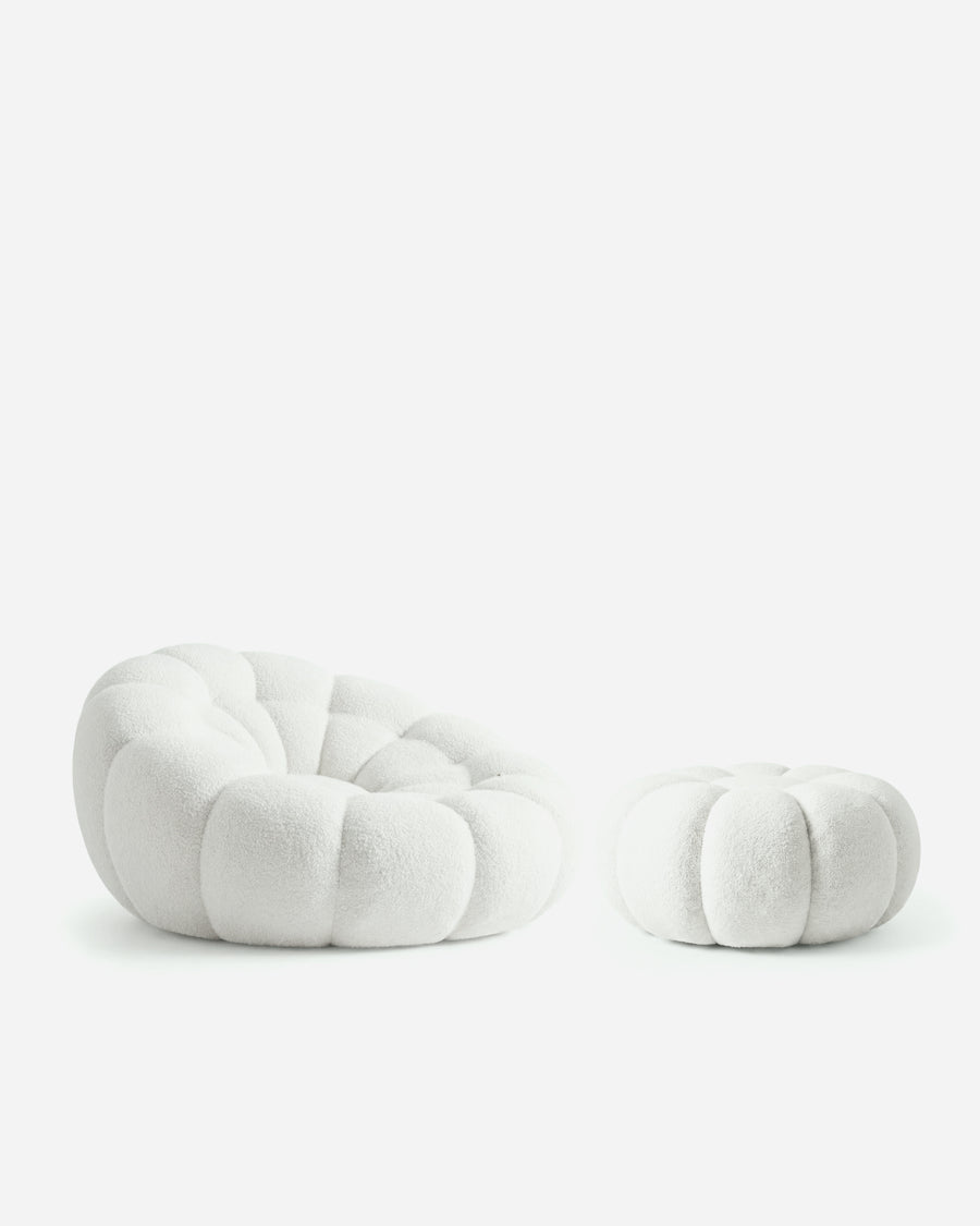Sunday Chair Ottoman Set Dark White