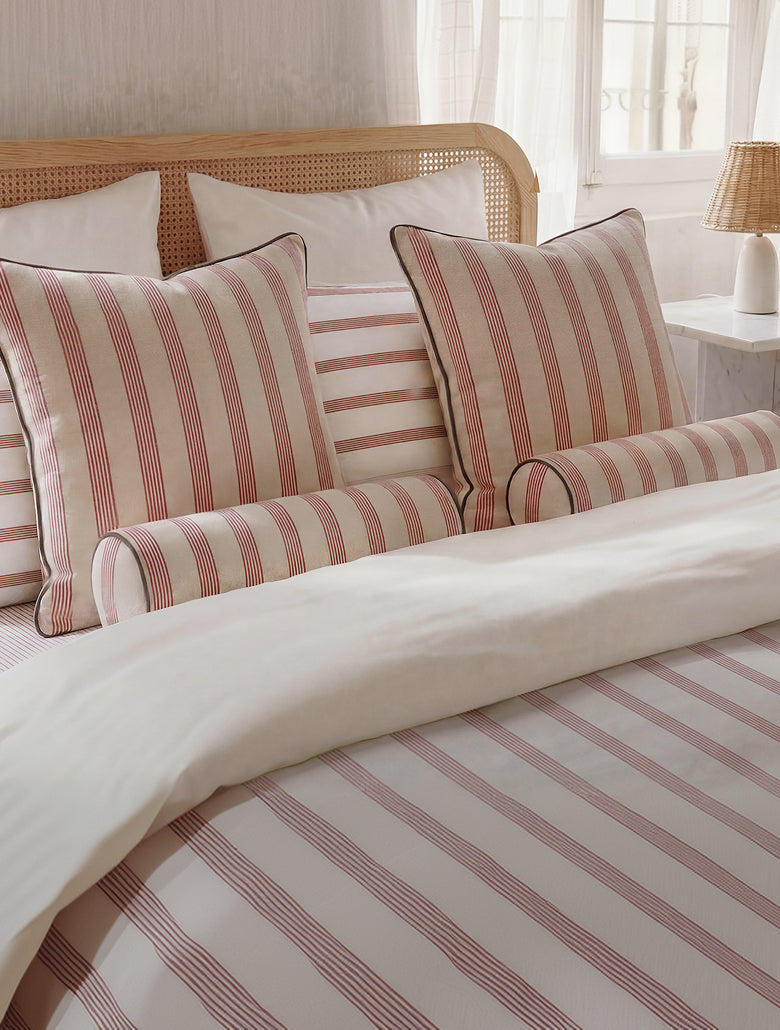 Rimini Reversible Cotton Sateen Duvet Cover Terracotta - Misty Blue 