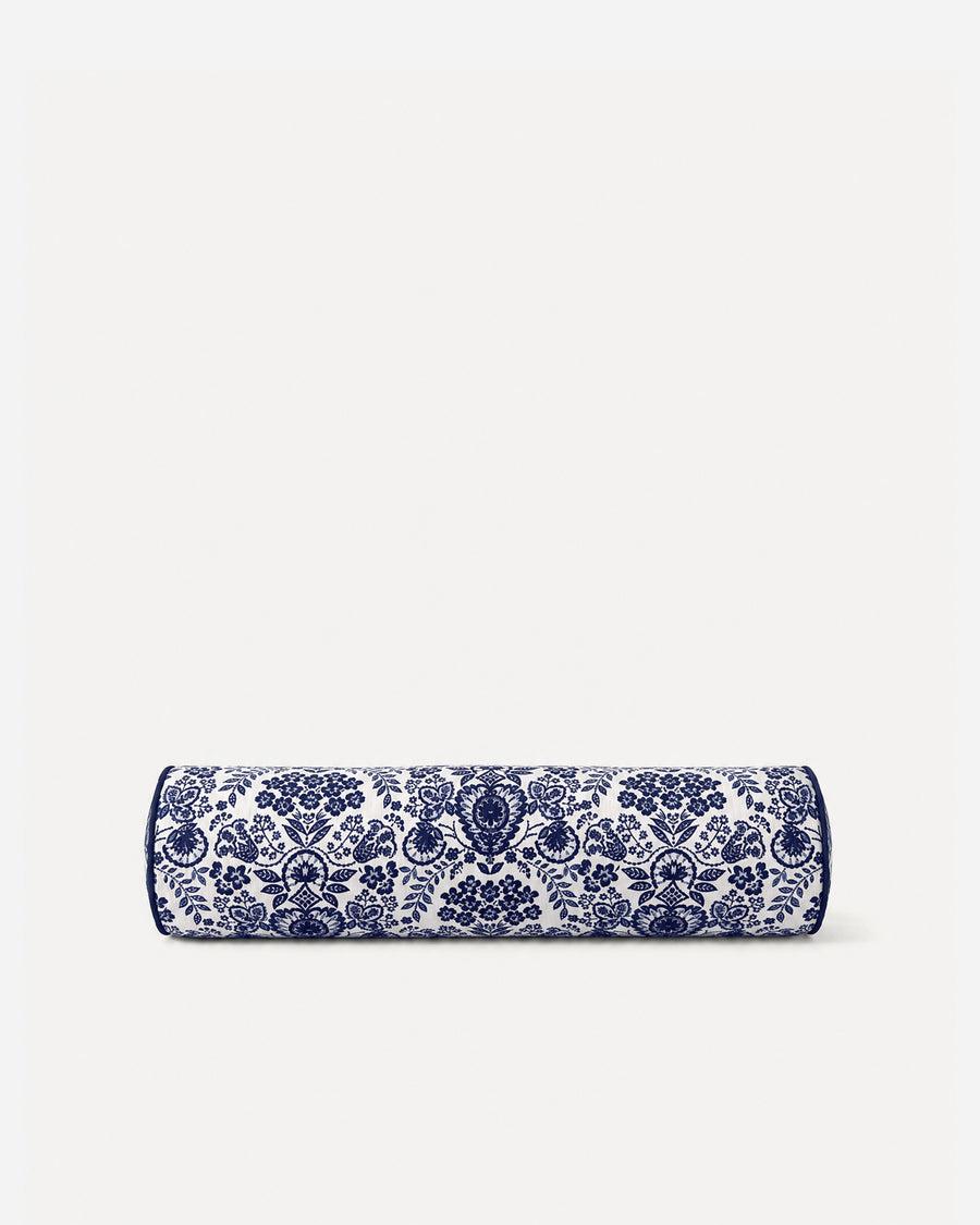 Sunday Citizen Tile Bolster Pillow in Classic Blue - Ivory