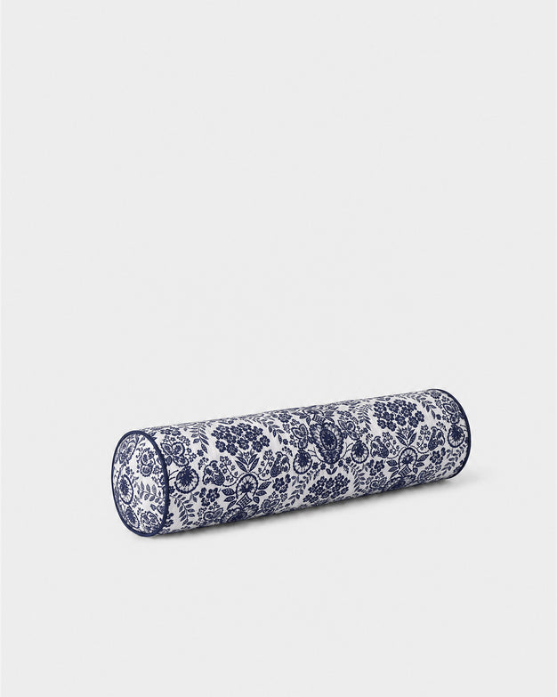 Sunday Citizen Tile Bolster Pillow in Classic Blue - Ivory