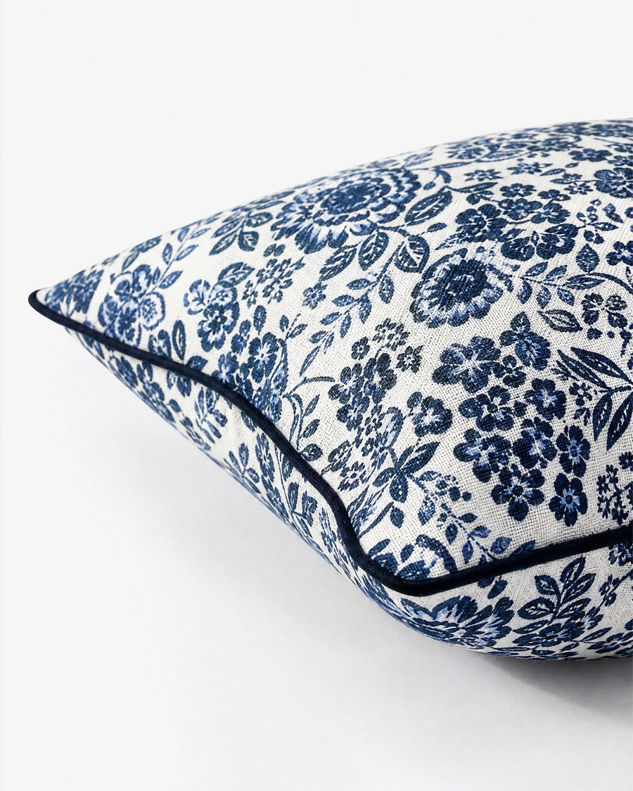 Sunday Citizen Tile Throw Pillow in Classic Blue - Ivory