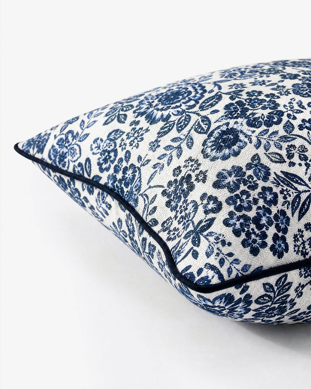 Sunday Citizen Tile Throw Pillow in Classic Blue - Ivory
