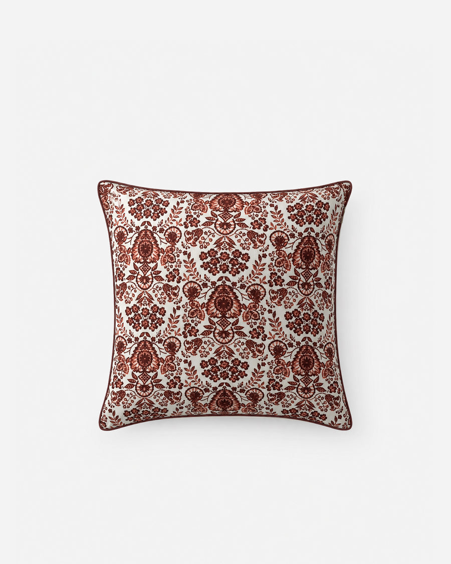 Sunday Citizen Tile Throw Pillow in Terracotta - Ivory