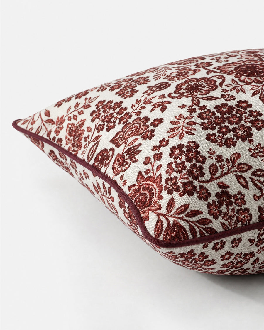 Sunday Citizen Tile Throw Pillow in Terracotta - Ivory