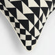 Triangle Grid Large Throw Pillow Black -  Ivory