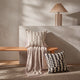 Triangle Grid Large Throw Pillow Taupe - Ivory Black -  Ivory