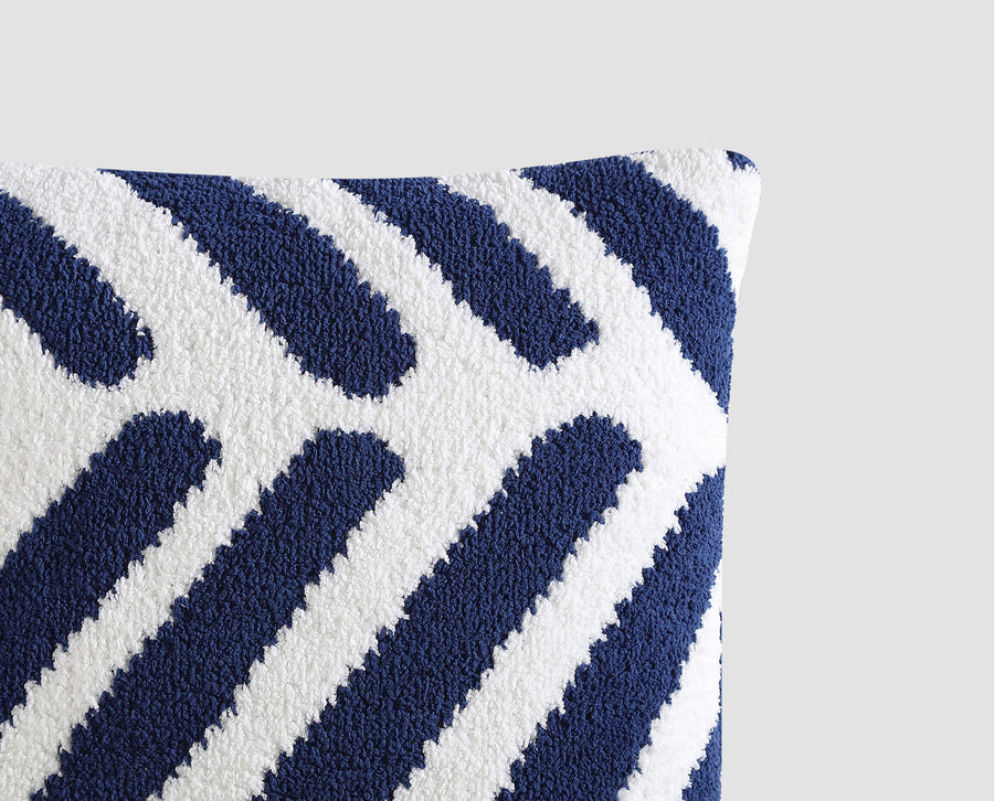 Tulum Throw Pillow Navy - Off White